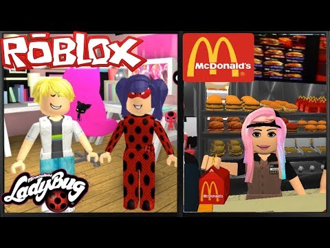 Trabajando en Mc Donalds en Roblox y Roleplay de Prodigosa Ladybug! - Titi Juegos