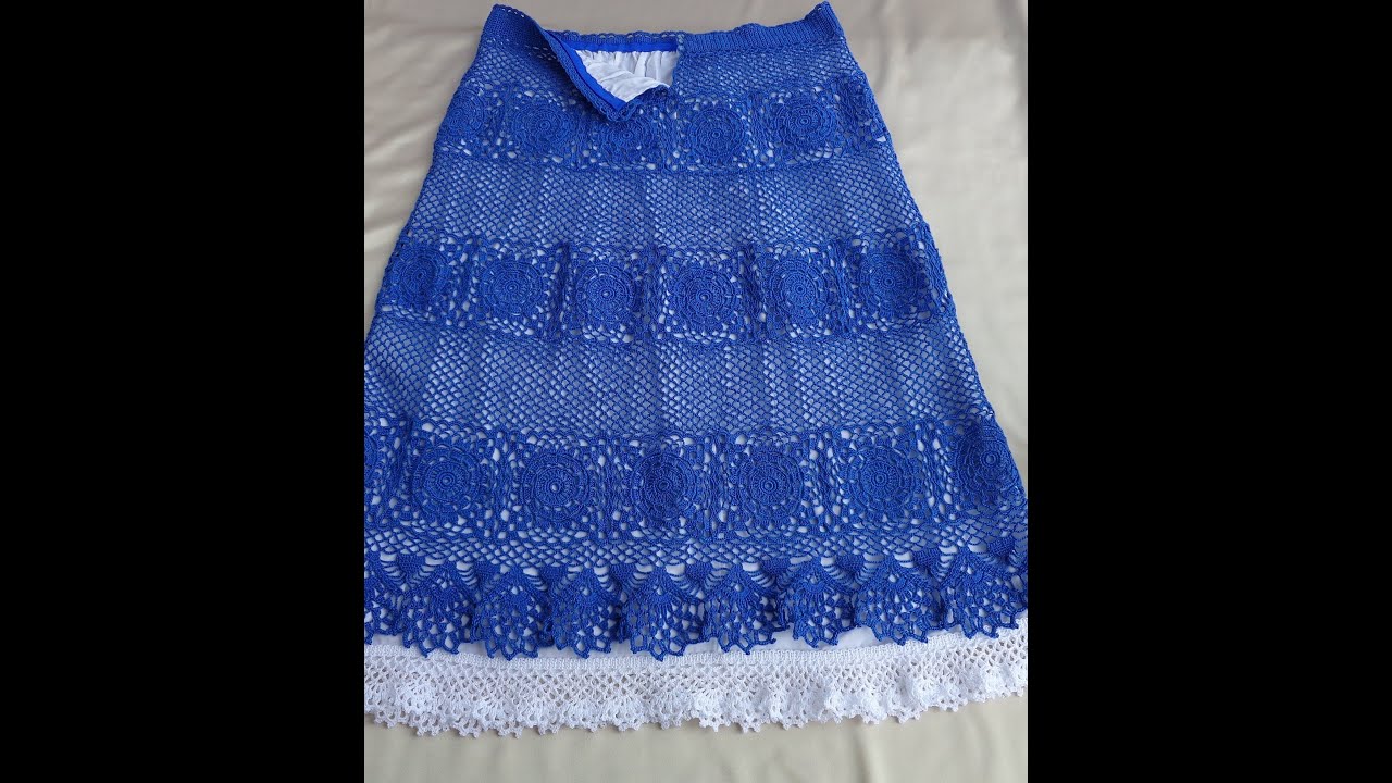 ВЯЗАНИЕ ЮБКИ. Часть 3. Вязание пояса и кокетки юбки крючком. tie skirt.