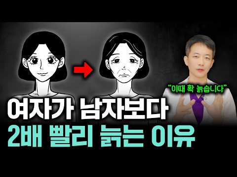 이런 이유 때문에 여자가 남자보다 2배 빨리 늙습니다.