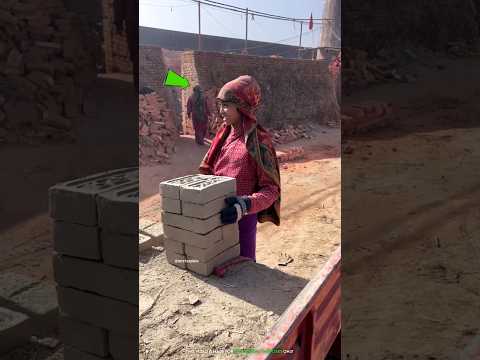 Woman picks up double the bricks every day for her sick child #shortvideo #shorts