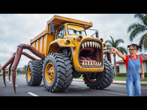 MONSTER TRUCK BULLDOZER EATER VS MCQEEN EATER in real life