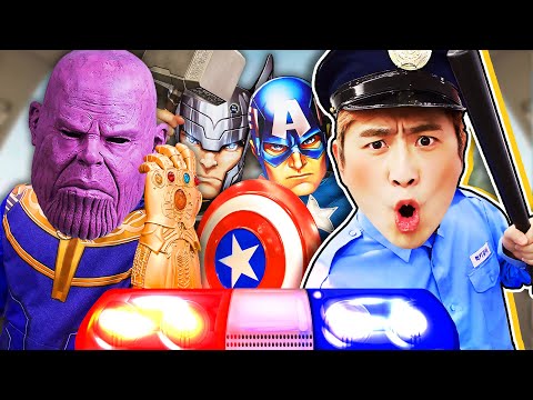 강이경찰은 슈퍼히어로 친구들의 잃어버린 물건을 찾아줘요!! Kangi pretend play Police and Help Super hero 럭키강이 LuckyKangi