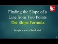 Finding the Slope from Two Points