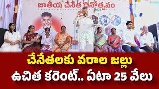 చేనేతలకు సీఎం వరాల జల్లు | CM Nara Chandrababu Naidu Speech | National Handloom Day | TDP