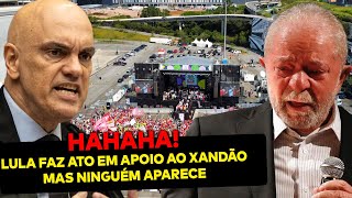 PODE RIR: Lula distribui pão com mortadela pra lotar evento em apoio ao Xandão mas NINGUÉM apareceu