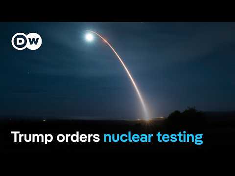 YouTube video thumbnail: Trump Instructs Pentagon to Resume Testing US Nuclear Weapons