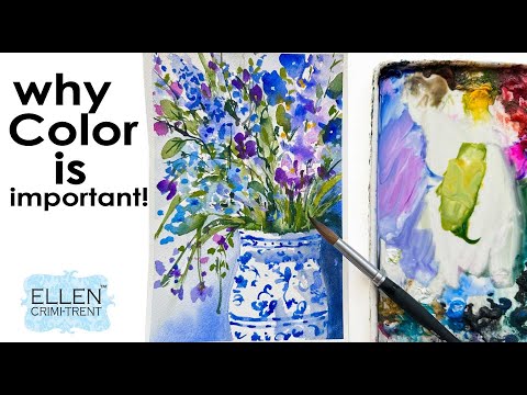 How Color is important in your paintings/ Loose watercolor flowers