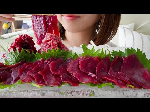 【咀嚼音】とろける食感の馬刺し生肉が美味しすぎた【ASMR/EATINGSOUNDS】