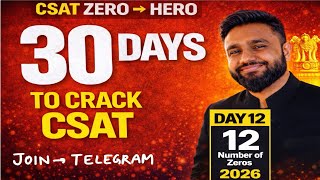 DAY 12 | Number of Zeroes | Number System | 30 DAYS CSAT PROGRAMME | FREE on YouTube | Zero to Hero 
