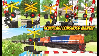 Kompilasi Kereta Barang Longhood Melintas di Perlintasan Kereta Api ! Suara Sirine & Palang