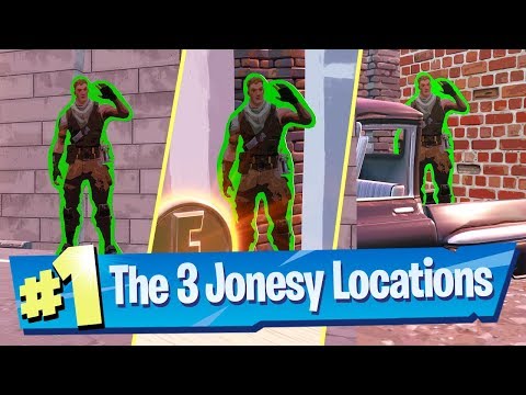 Find Jonesy near Basketball Court, Rooftops and in back of a Truck - Fortnite Downtown Drop Location