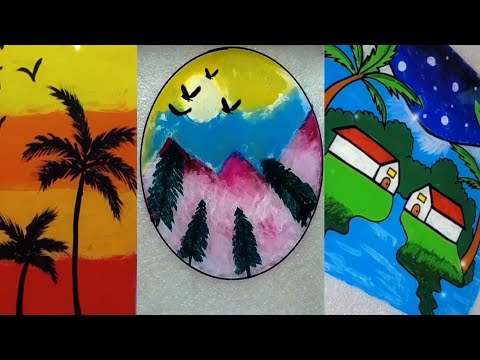 7 Easy Amazing Glass Painting Techniques That you will like || Easy Acrylic Painting for beginners❤️