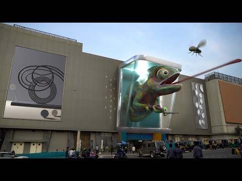 Chameleon vs. Fly - Digital Street Art