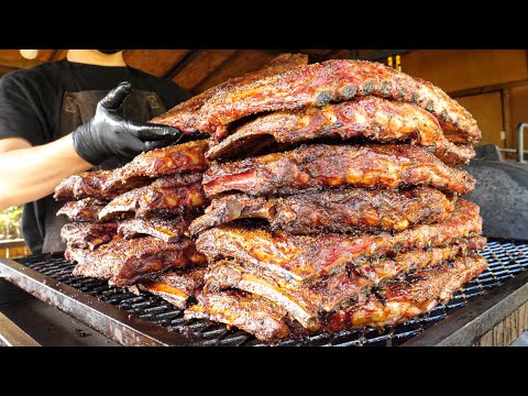 8시간 참나무 훈연 바베큐, 스페어립 / Texas BBQ spare ribs, pork ribs - Korean street food