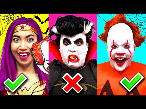 Halloween Pumpkin Carving Challenge!!! Pennywise Vs Pumpkin Girl! (CC Available)