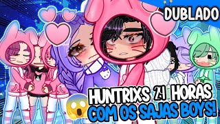 HUNTRIXS em 24 horas com os SAJAS BOYS! 😳💓[DUBLADO]Mini Filme - Gacha Club