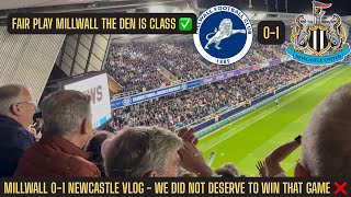 Millwall 0-1 Newcastle away day vlog - WE DID NOT DESERVE THAT BUT A HUGE WIN AT THE DEN !!!!