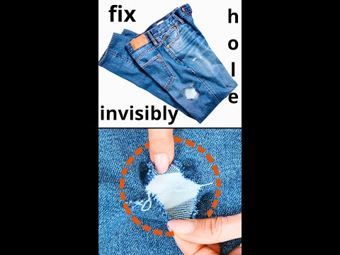 How to fix a hole in jeans invisibly! Unique Repairing idea! Miarti 🧵✂️