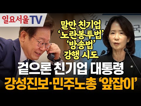 겉으론 친기업 대통령... 강성진보·민주노총 '앞잡이'