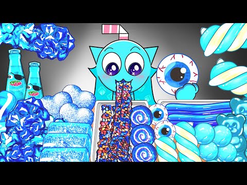 SPRUNKI ASMR - Sprunki Aqua Convenience Store BLUE CANDY Mukbang Animation | ASMR