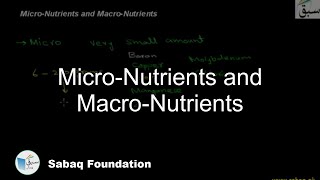 Micro-Nutrients and Macro-Nutrients