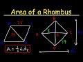 Properties and Area of Rhombuses