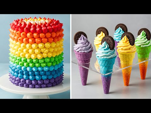 🌈 Kue Pelangi & Cone Krim Kocok | Ide Dessert Berwarna-warni yang Mencerahkan Harimu