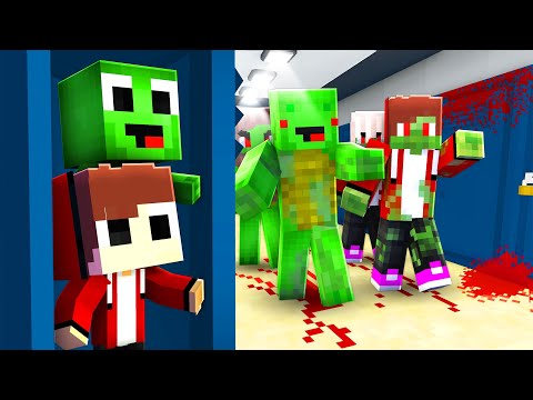 Baby JJ and Mikey Escape from ZOMBIE PARENTS in SCHOOL in Minecraft Maizen!