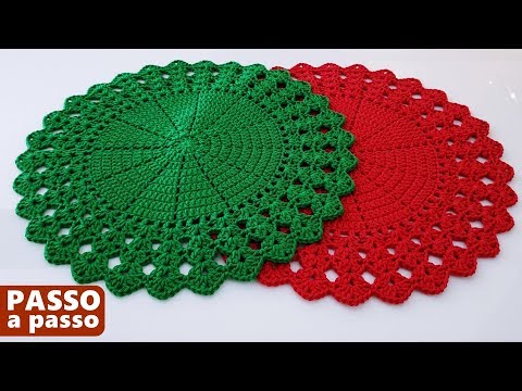SOUSPLAT EM CROCHÊ simples, fácil e muito econômico em crochê passo a passo | Sousplat pinheiro