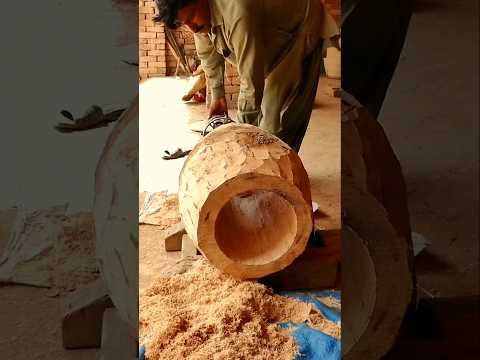 Stages of making traditional drums from start to finish.