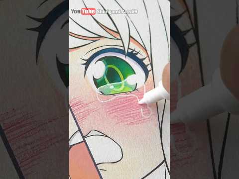 COLOR anime eye with tears / ANYA FORGER  #shorts #drawing #イラストメイキング