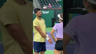 Novak Djokovic shares sweet moment with Iva Jovic at Indian Wells