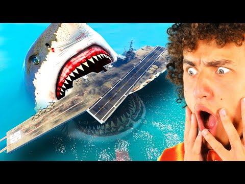 WORLD’S LARGEST MEGALODON SHARK ATTACK in GTA 5! (GTA 5 Mods)