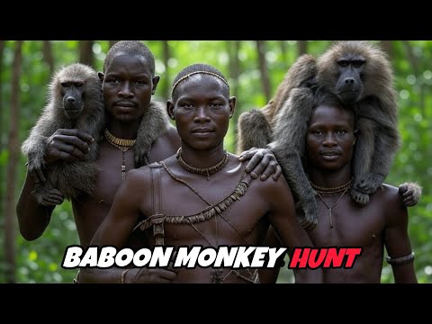 Hunting Baboon Monkeys with the Hadzabe Tribe | Hadza land