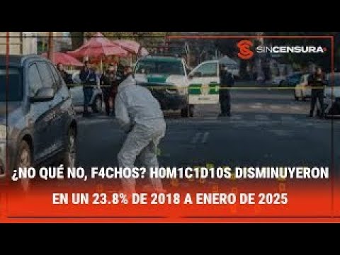 ¿NO QUÉ NO, F4CHOS? H0m1c1d10s disminuyeron en un 23 8% de 2018 a enero de 2025