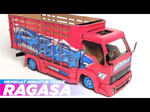 MEMBUAT MINIATUR TRUCK RAGASA CEPER MBOIS DARI KARDUS BEKAS || HANDMADE