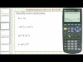 Simplifying Expressions on the T89 Graphing Calculator