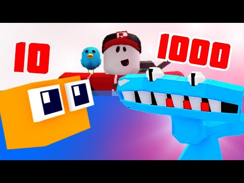 Постройки из 10 100 1000 Блоков Радужные Друзья в Build a Boat Roblox
