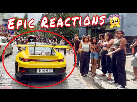 PORSCHE 992 GT3RS 1st Time In INDIA| CRAZY REACTIONS ON BUSSY STREET| REVS & SOUNDS