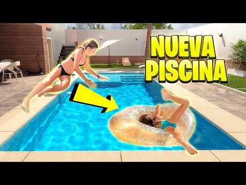 MONTAMOS UNA NUEVA PISCINA EN CASA! Los MEJORES SALTOS al AGUA de Daniela y Martina