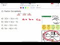 Factoring Trinomials and GCF