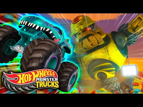 ¡Mega Wrex contra Crushzilla! 🤖💥 | Hot Wheels Monster Trucks Compilación de 40 minutos