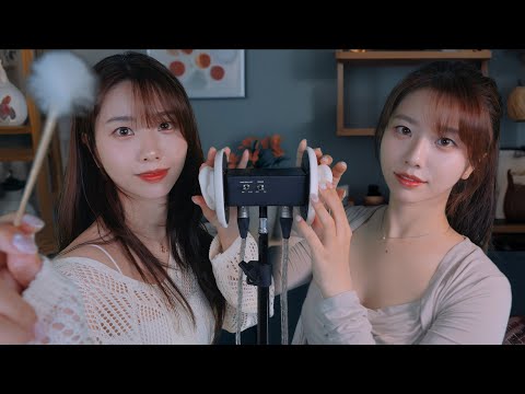 ASMR 쌍둥이에게 쉴 새 없이 귀마사지와 귀청소 받으러 오세요👂notalking