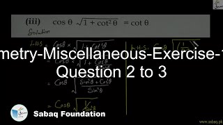 Trigonometry-Miscellaneous-Exercise-15-From Question 2 to 3