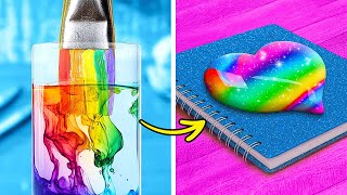 BEST RAINBOW ART 🌈✨ The Craziest Painting Hacks And Parenting Tricks by 123 GO! Genius
