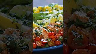 Protein-Packed Salmon Cobb Salad 🥑🍳🌽 #shorts