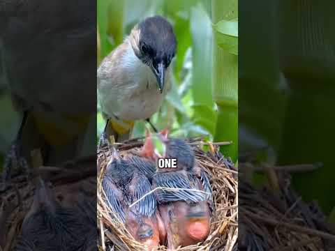 The mother bird couldn't find food for her babies 🥺