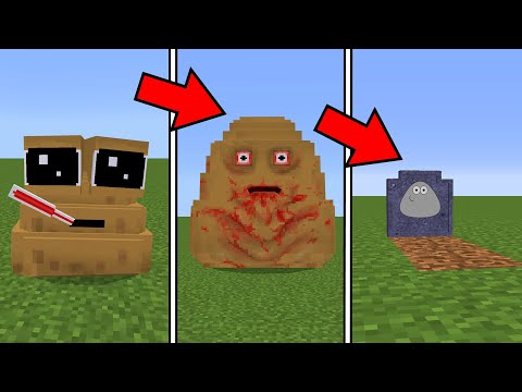 BOU COMEU A VILA? CICLO DE VIDA DO POU NO MINECRAFT!! (ASSUSTADOR)