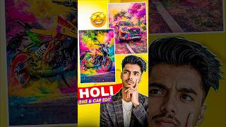Viral Bike & Car Holi AI Photo Editing 2026! 🏍️🚗 #Shorts #Holi