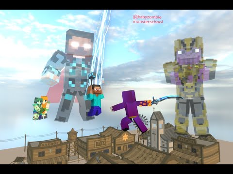 The battle to protect Herobrine Thor's family vs entity Thanos -  Baby zombie mincraft animation